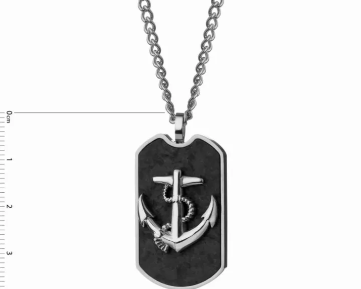 Naszyjnik ze stali szlachetnej - łezka