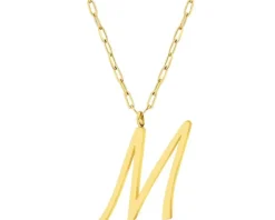 Naszyjnik ze stali szlachetnej - litera M