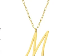 Naszyjnik ze stali szlachetnej - litera M