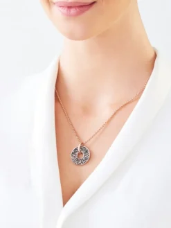 Naszyjnik ze stali szlachetnej z markasytami