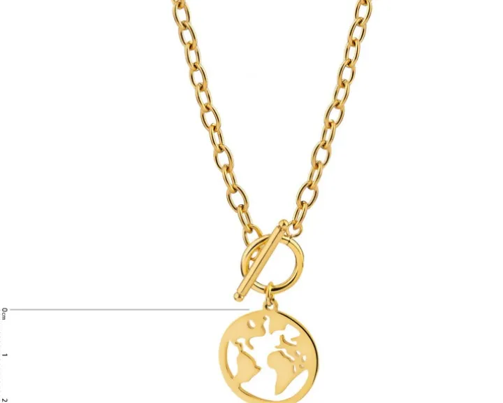 Naszyjnik ze stali szlachetnej - kula ziemska