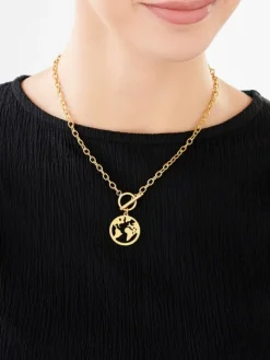 Naszyjnik ze stali szlachetnej - kula ziemska