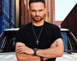 Naszyjnik ze stali szlachetnej - krzyż