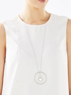 Naszyjnik ze stali szlachetnej - koło, kulka