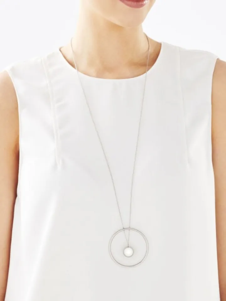 Naszyjnik ze stali szlachetnej - koło, kulka