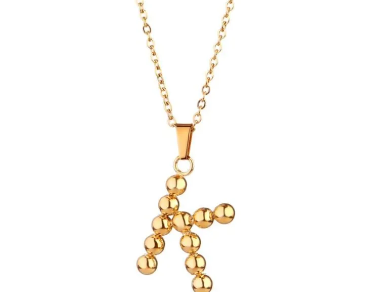 Naszyjnik ze stali szlachetnej - litera K