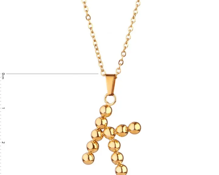 Naszyjnik ze stali szlachetnej - litera K