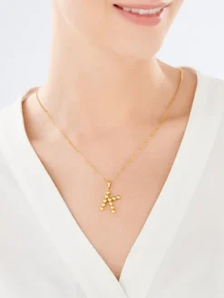 Naszyjnik ze stali szlachetnej - litera K