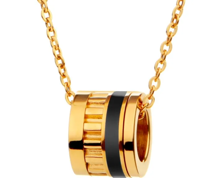 Naszyjnik ze stali szlachetnej z emalią