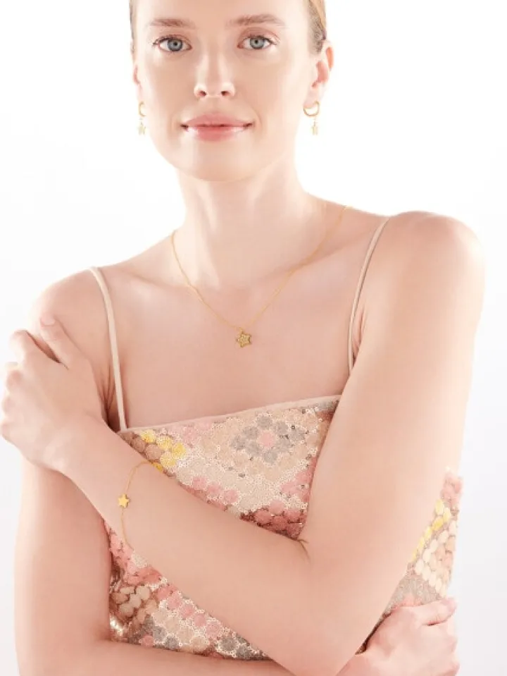 Naszyjnik ze stali szlachetnej z kryształami - gwiazda