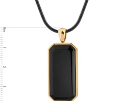 Naszyjnik ze stali szlachetnej z onyksem