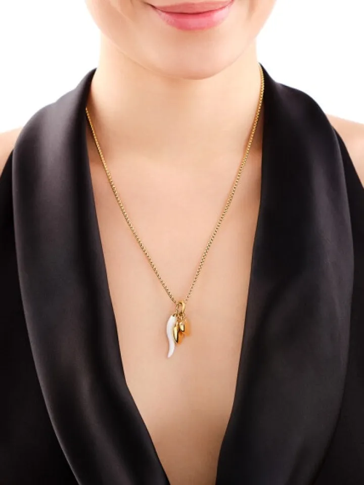 Naszyjnik ze stali szlachetnej z emalią - serce