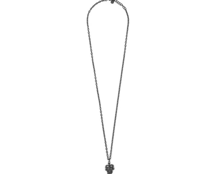 Naszyjnik ze stali szlachetnej z kryształami - czaszka, korona, Philipp Plein