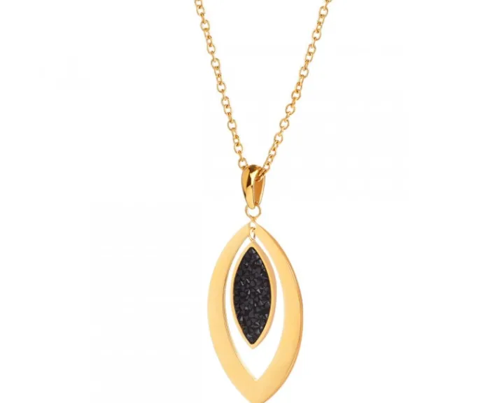 Naszyjnik ze stali szlachetnej z kryształami