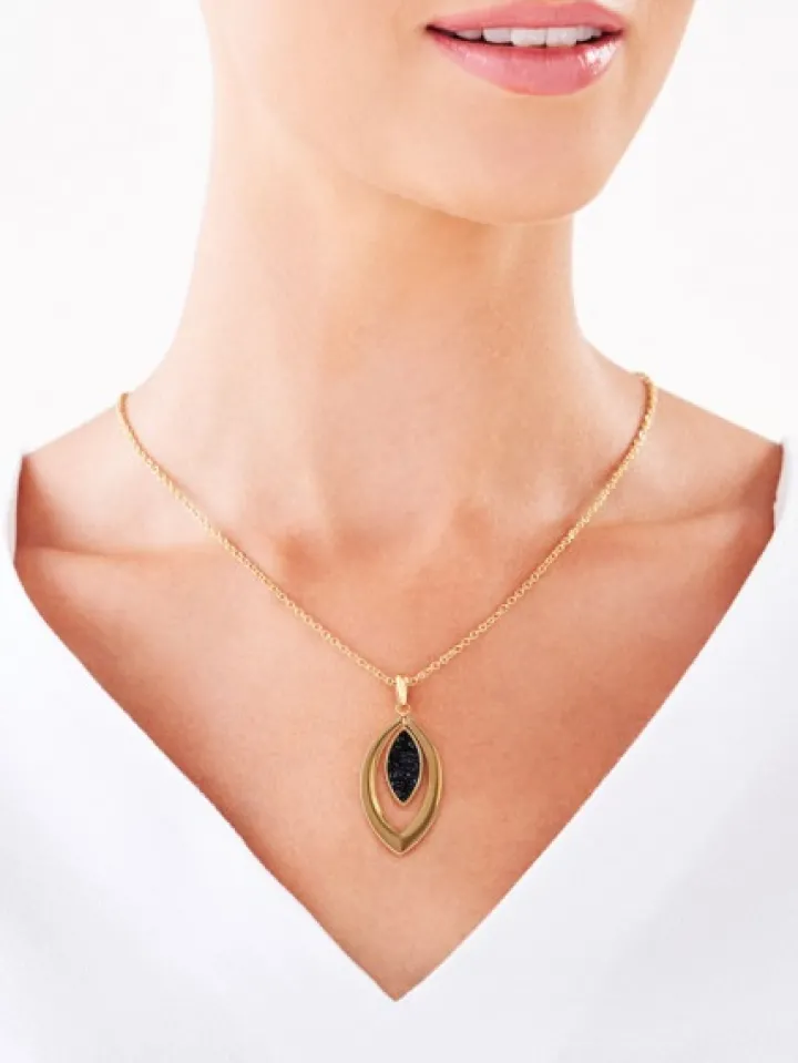 Naszyjnik ze stali szlachetnej z kryształami