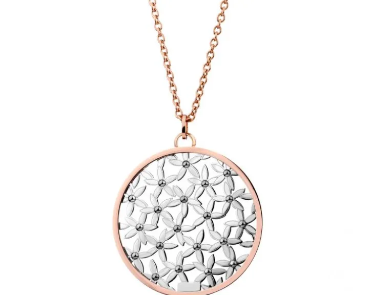 Naszyjnik ze stali szlachetnej - kwiaty