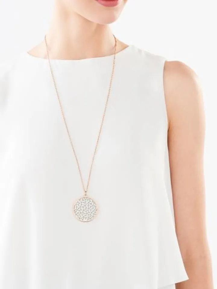 Naszyjnik ze stali szlachetnej - kwiaty