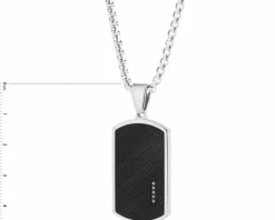 Naszyjnik ze stali szlachetnej z kryształami - nieśmiertelnik