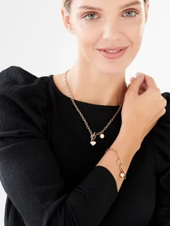 Naszyjnik ze stali szlachetnej z masą perłową - serce