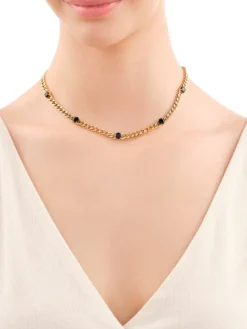 Naszyjnik ze stali szlachetnej z cyrkoniami