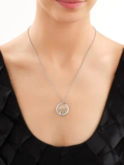 Naszyjnik ze stali szlachetnej z cyrkoniami i szklanymi detalami - gwiazdki