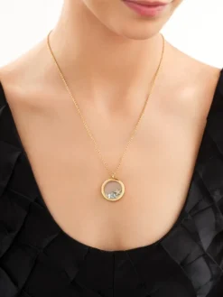 Naszyjnik ze stali szlachetnej z cyrkoniami i szklanymi detalami - rozgwiazda, muszla