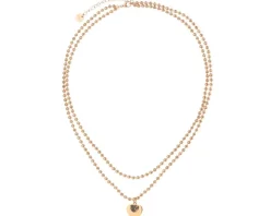 Naszyjnik ze stali szlachetnej z markasytami - serce