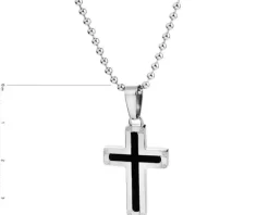 Naszyjnik ze stali szlachetnej - krzyż