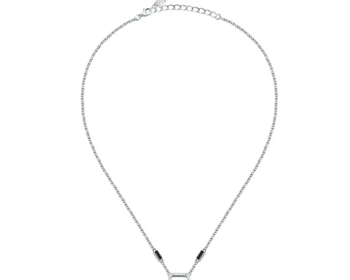 Naszyjnik ze stali szlachetnej z cyrkoniami - Karl Lagerfeld