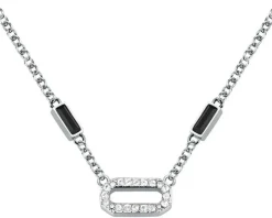 Naszyjnik ze stali szlachetnej z cyrkoniami - Karl Lagerfeld