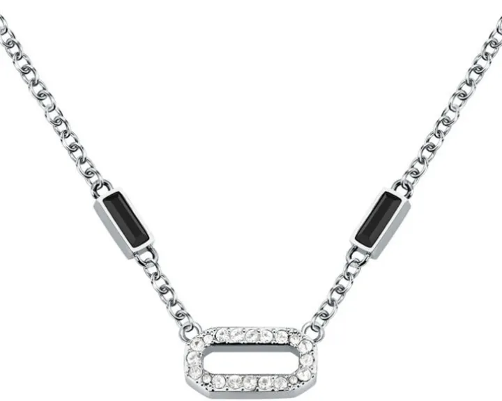 Naszyjnik ze stali szlachetnej z cyrkoniami - Karl Lagerfeld