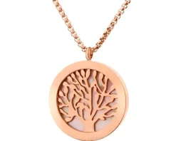 Naszyjnik ze stali szlachetnej z muszlą - drzewko