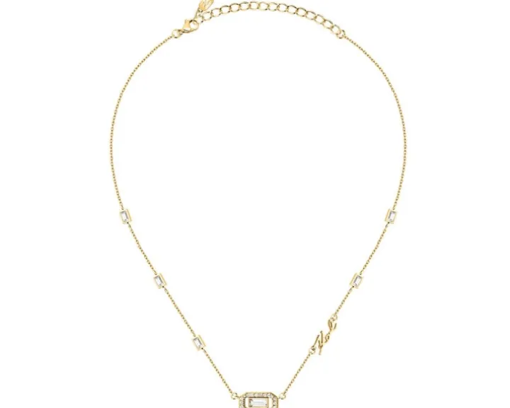 Naszyjnik ze stali szlachetnej z cyrkoniami - Karl Lagerfeld