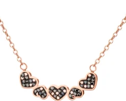 Naszyjnik ze stali szlachetnej z markasytami - serce