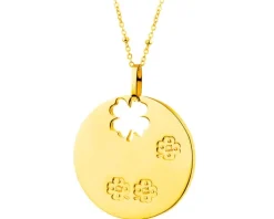 Naszyjnik ze stali szlachetnej z cyrkoniami - koniczyna