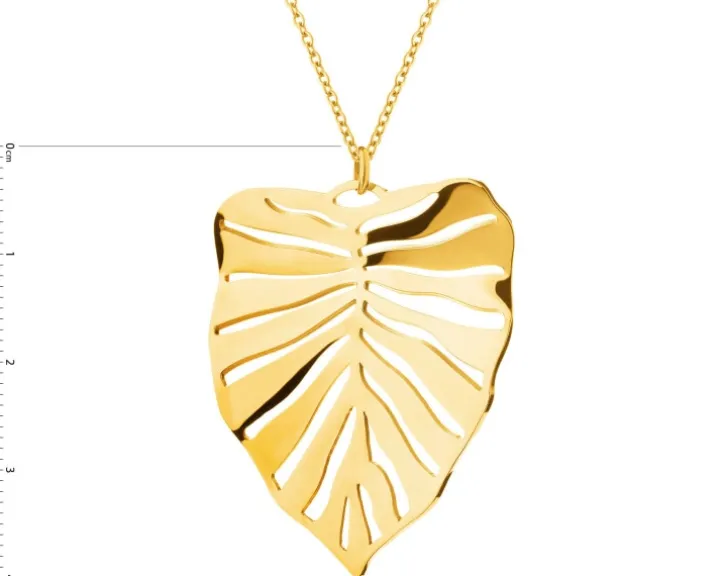 Naszyjnik ze stali szlachetnej - monstera