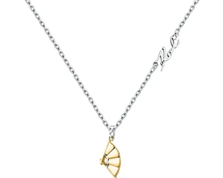 Naszyjnik ze stali szlachetnej - wachlarz, Karl Lagerfeld