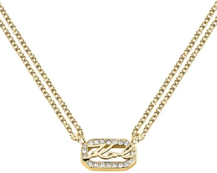 Naszyjnik ze stali szlachetnej z cyrkoniami - Karl Lagerfeld