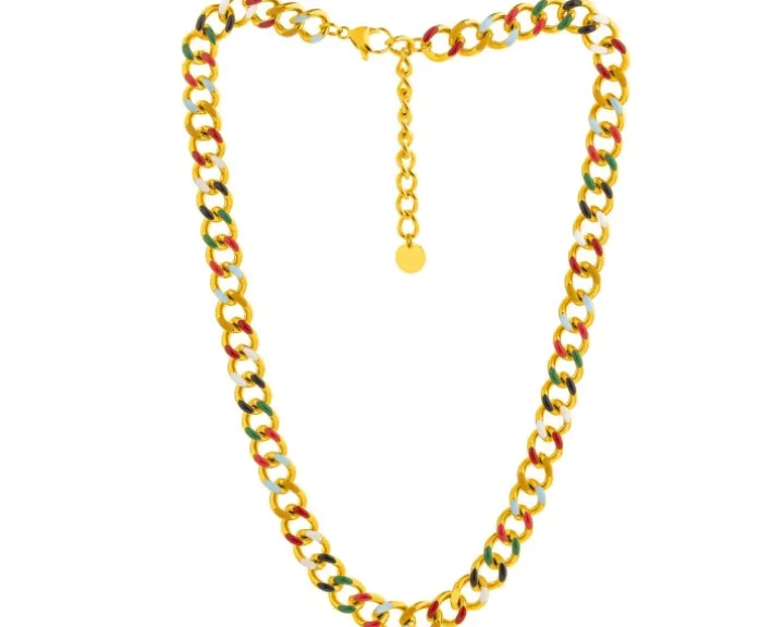 Naszyjnik ze stali szlachetnej z emalią