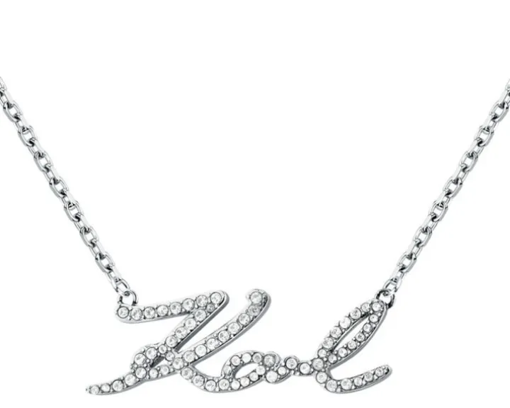 Naszyjnik ze stali szlachetnej z cyrkoniami - Karl Lagerfeld