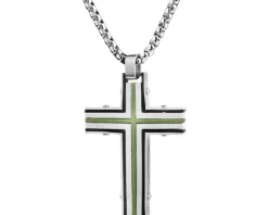 Naszyjnik ze stali szlachetnej - krzyż