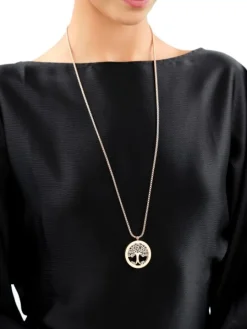 Naszyjnik ze stali szlachetnej z kryształami - drzewko