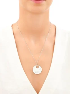 Naszyjnik ze stali szlachetnej z cyrkoniami - koniczyna