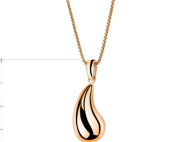 Naszyjnik ze stali szlachetnej - łezka