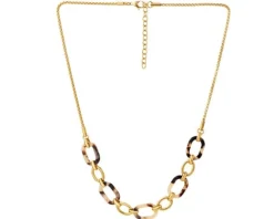 Naszyjnik ze stali szlachetnej z detalami z masy żywicznej