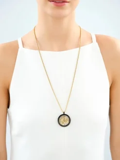 Naszyjnik ze stali szlachetnej z cyrkoniami - kwiaty