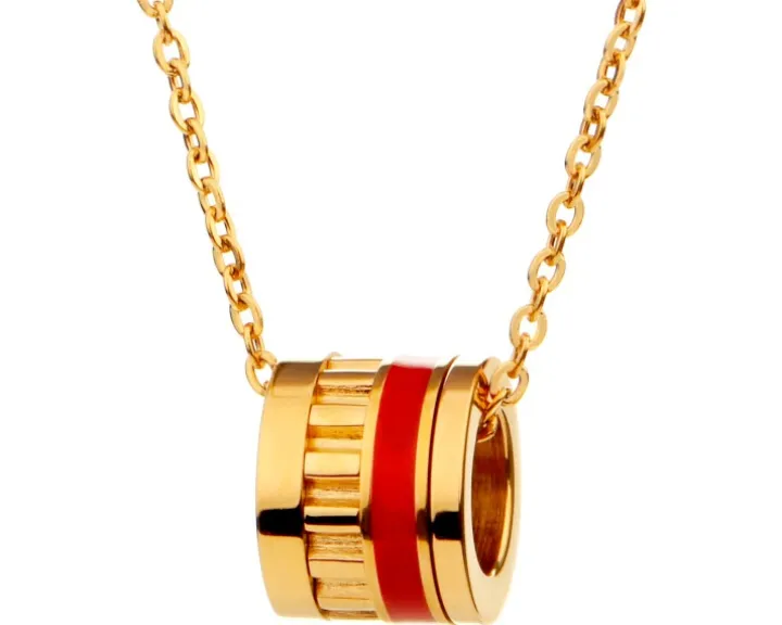 Naszyjnik ze stali szlachetnej z emalią