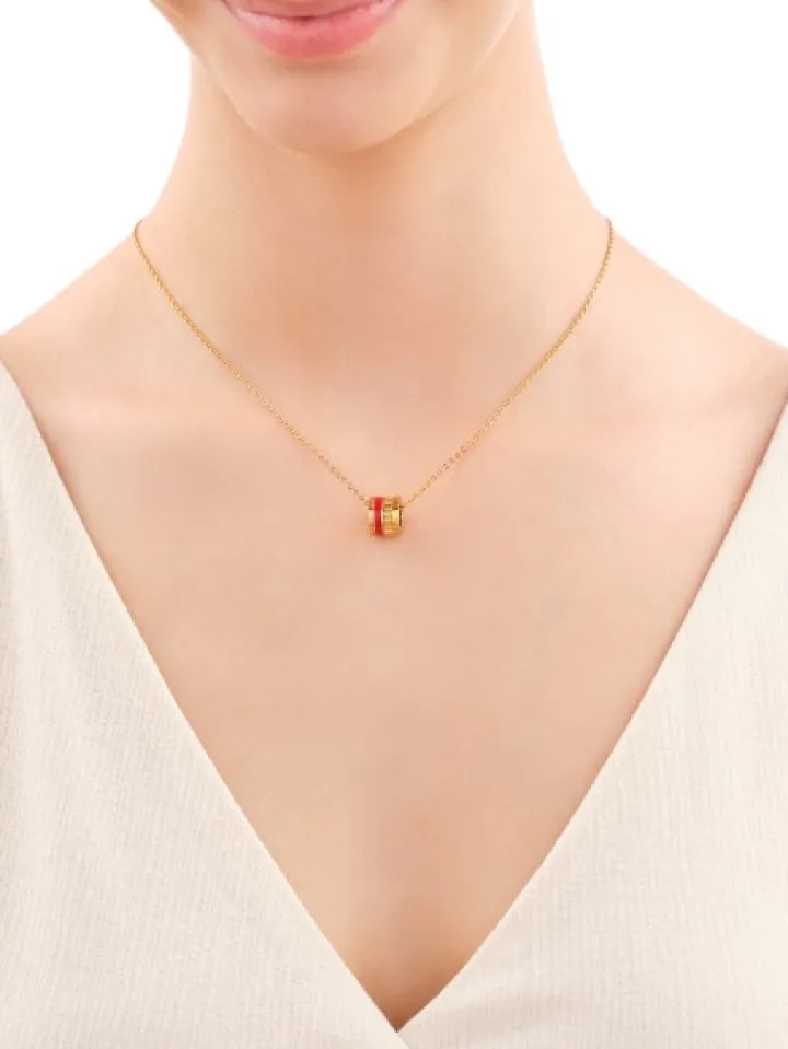 Naszyjnik ze stali szlachetnej z emalią