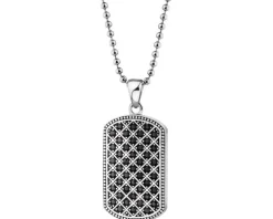 Naszyjnik ze stali szlachetnej z cyrkoniami - nieśmiertelnik