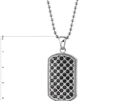 Naszyjnik ze stali szlachetnej z cyrkoniami - nieśmiertelnik